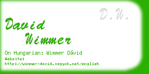 david wimmer business card